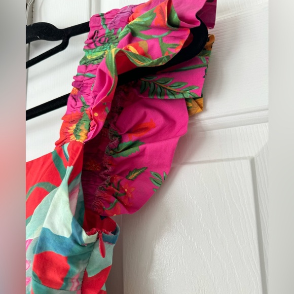 Farm Rio Foliage Mix Cotton Mini Dress, Size XS - Picture 10 of 16